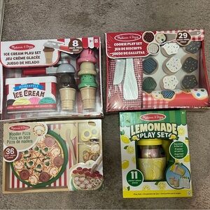Melissa & Doug Ice Cream, Cookie, Pizza, and Lemonade Play Set Bundle